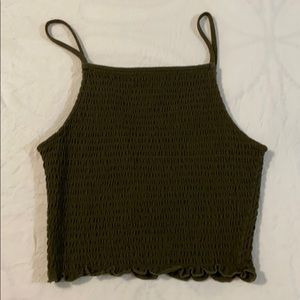 Smocked Halter Cropped Top
